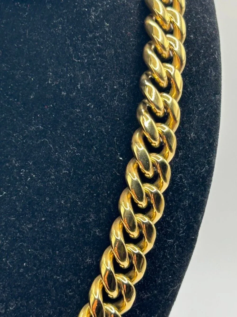Miami Cuban Chain 14mm 18 Inch Real Gold Stainless Steel Plated Mens Solid New